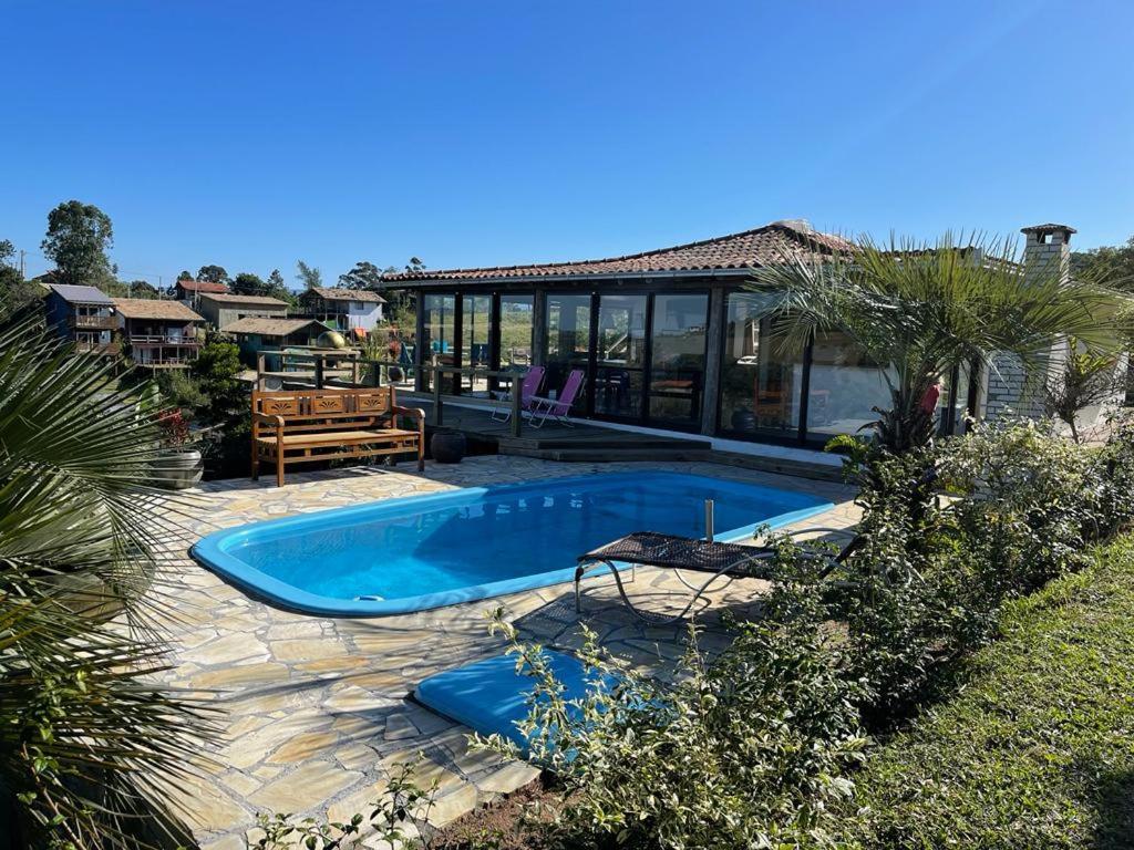 Villa Santorini Praia Do Rosa Com Piscina E Jacuzzi Bagian luar foto